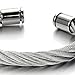 COOLSTEELANDBEYOND Large Elastic Adjustable Steel Cuff Bangle Bracelet for Men Women Silver Color