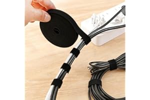 Adjustable Cable Organizer Roll, 16FT Reusable Wire Management Strap, Nylon Hook and Loop Straps for Desktop, Electrical Cabl