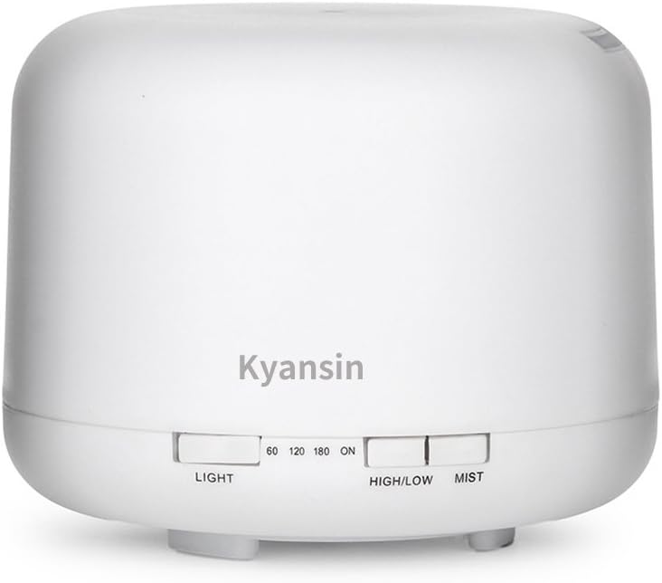 Kyansin Essential Oil Diffuser,500ml Aroma Humidifiers Diffusers,Cool Mist Humidifier with 7 Color LED Lights Changing, Auto Timer, Waterless Auto Shut-off for Bedroom,Office