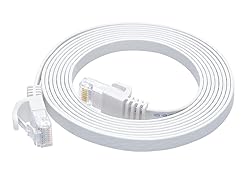 Monoprice Cat6 7ft White Flat Patch Cable UTP 30AWG