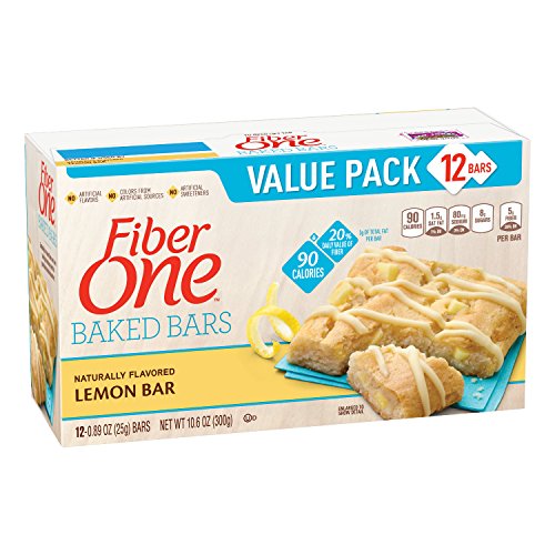 Fiber One 90 Calorie SoftBaked Bar, Lemon Bar, 12 Fiber Bars, 10.6 oz