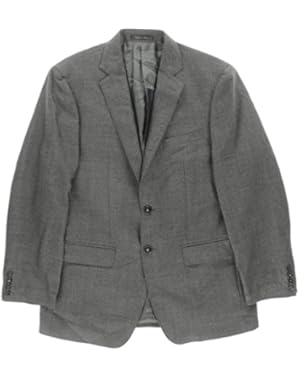 Calvin Klein Mens Wool Herringbone Two-Button Suit Jacket