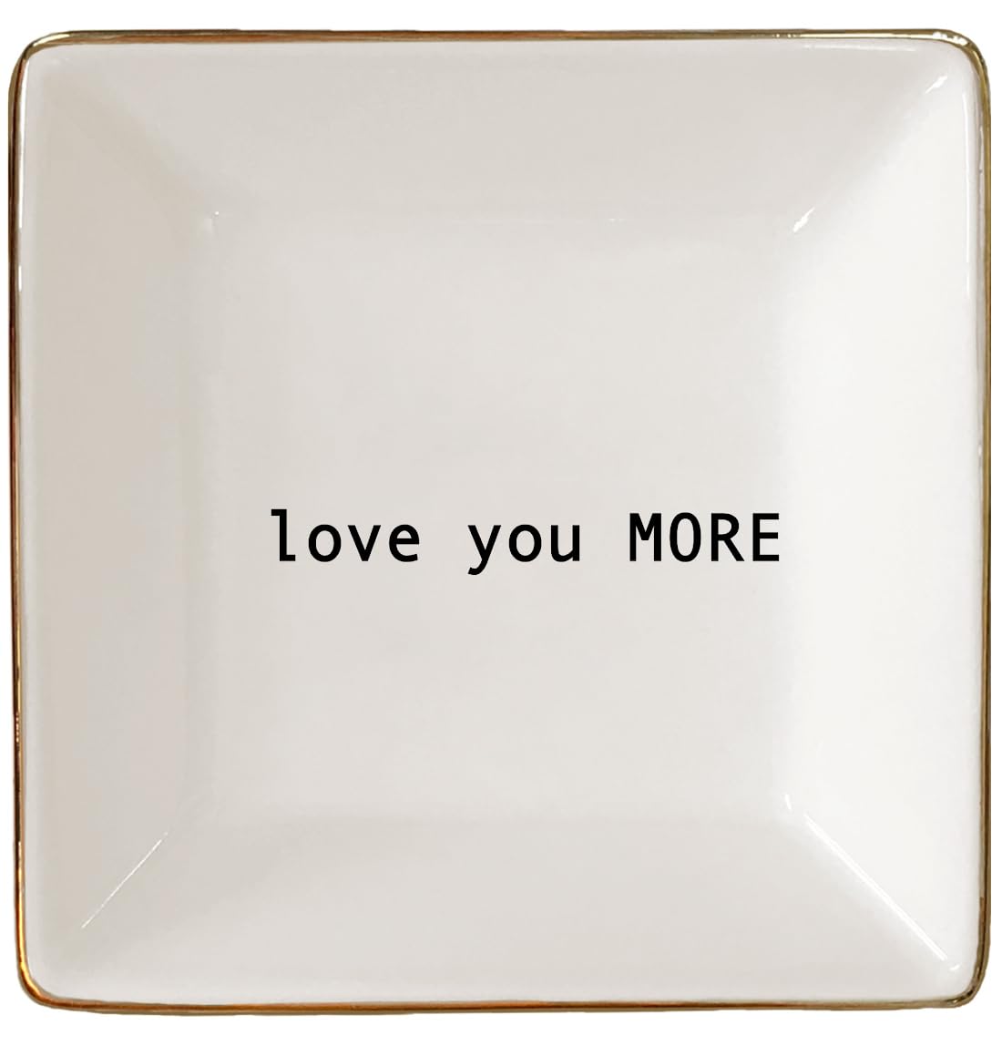 Simply Charmed Love You More Valentine's Day Gift | Husband and Wife Ring Dish | Jewelry Ring Holder | Elegant Trinket Tray Organizer Dish | Gift for Loved One