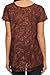 Sakkas 15774 - Hope Embroidery And Seqiun Accents Summer Blouse - Chocolate - OS