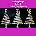 Glittered Christmas Tree Ornaments - Set of 3 - Spun Glass Xmas Trees with Stars & Snowflake Glitter
