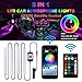 Car Interior Lights,TACHICO Car RGB LED Strip Lights APP RF Wireless Remote Control Car Interior 4pcs Multi-Color music Waterproof Lights Kit Strips with Sound control Car Charger Included DC 12V…