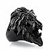 COPAUL Jewelry Punk Rock Men's Stainless Steel Rings, Lion Style,Black Color,Size10