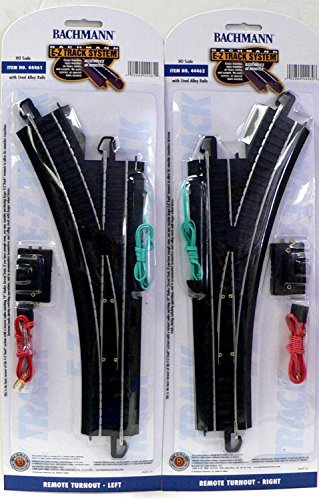 HO Scale Bachmann Steel Alloy EZ Track Left & Right Switches for Model Railroad Trains