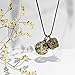 Lava Rock Aromatherapy Essential Oil Diffuser Necklace Flower Locket-style Pendant with Butterfly Vial, 1 Dropper, 24