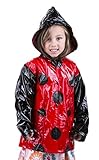 Puddle Play Little Girls' Red Ladybug Waterproof Outwear Hooded Rain Coat - Toddler