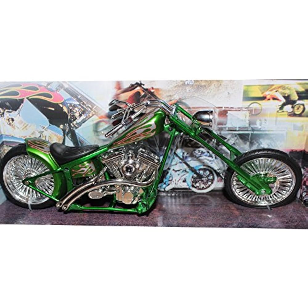 Custom Green Chopper, 112 Scale Plastic Model Motorcycle, Diecast Toys