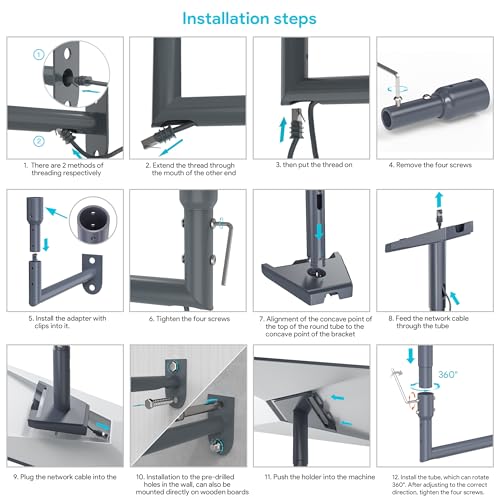XLTTYWL Starlink Gen 3 Bracket, 360° Adjustable V3 Starlink Wall Mount, Starlink Gen3 Mast Mounting Kit with Starlink Gen 3 Pipe Adapter for Starlink Standard 4/4X/Gen 3/V2/Enterprise