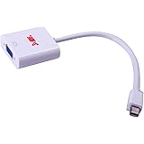 HDE Mini DisplayPort Male to VGA Female Adapter Cable Converter for MacBook Laptop & Windows PC - Thunderbolt Compatible (White)