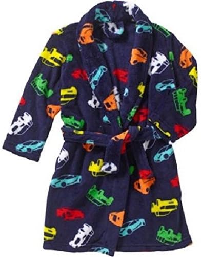 Boys Plush Robe, Available in 4 Prints, Large, Cars