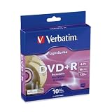 Verbatim Light Scribe DVD+R Discs, 4.7GB, 16x, Spindle, Gold, 10/Pack
95116