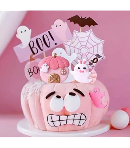 16 PCS Ghost Halloween Cake Toppers – Haunted House Decorations For Spooky Parties - View #12