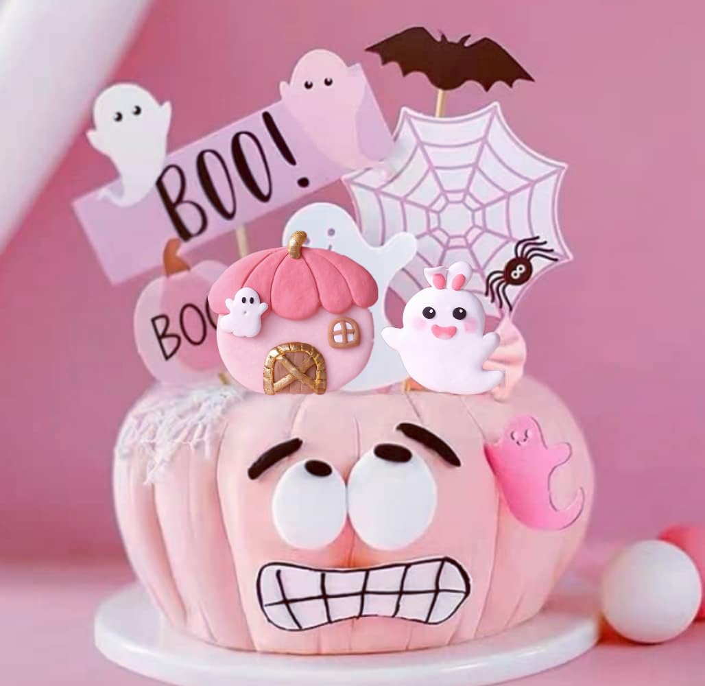 Photo 1 of 15 PCS Ghost Cake Decoration Boo Haunted Cake Decorations Haunted House Cake Topper Halloween Party Supplies Ghost Party Decoration Halloween Ghost Decorations Ghost Cake Topper