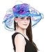 Saferin Women's Kentucky Derby Sun Hat Church Cocktail Party Wedding Dress Organza Hat Two Tone Color
