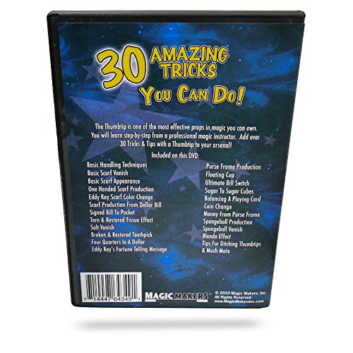 Magic Makers 30 Tricks with a Magic Thumb Tip, Includes a Standard Size Magic Thumb Tip