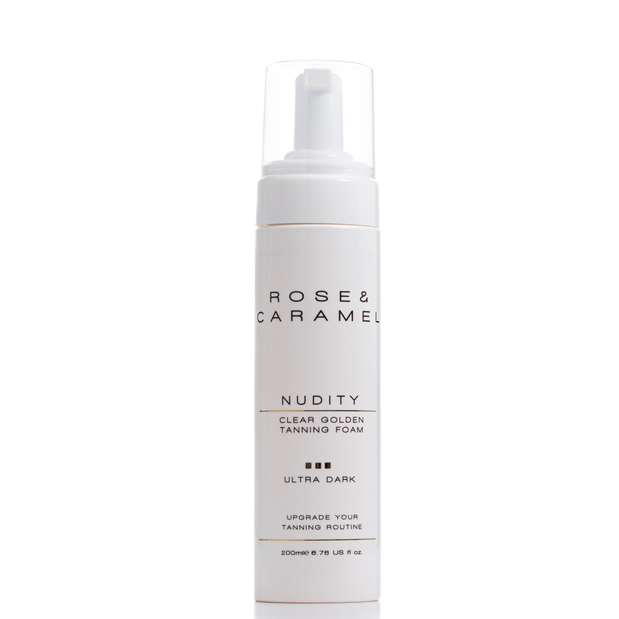 Rose & Caramel Nudity Clear Self Tanning Mousse 200ml. Clear Self Tanner, Skinkissed Golden Tan