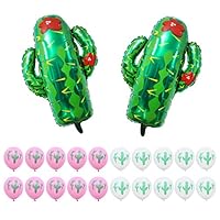 Large Cactus Balloons Set Party Supplies for Kids Baby Shower Invites Birthday Decorations, 22 pcs Cactus Helium Balloons Toys, 2 Giant Cactus Foil Mylar Balloons & 20 12
