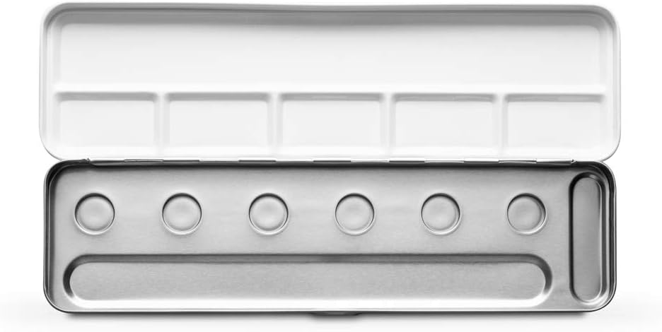 FineTec : Empty Metal Watercolor Box : Holds 6 30mm Coliro Refills