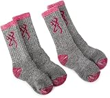 Browning Hosiery Unisex Child Kids Merino Wool Blend Sock, 2 Pair Pack (Fuschia, Small)