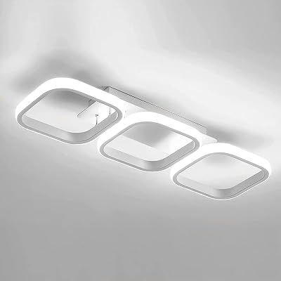 EIDISUNY Ceiling Light 3 Rectangles 6000K 33W White Modern LED Ceiling Lamp