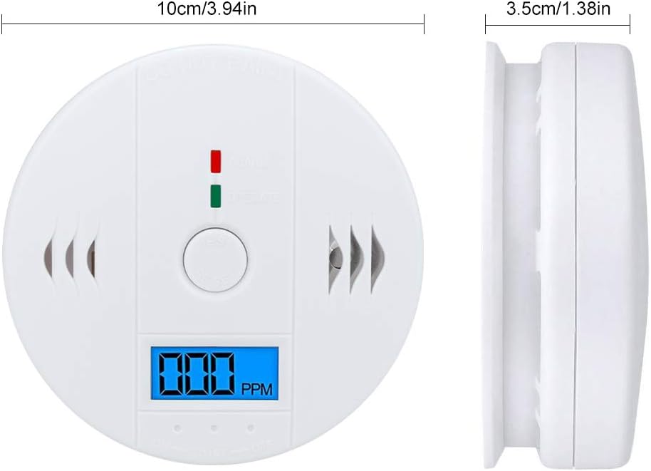 Carbon Monoxide Detector 3 Pack, CO Alarm Detector Sensor Battery Operated with LCD Digital Display for House Kitchen Bedroom Living Room Basement Garage Hotel Office (3AA Batteries NOT Included) - - 