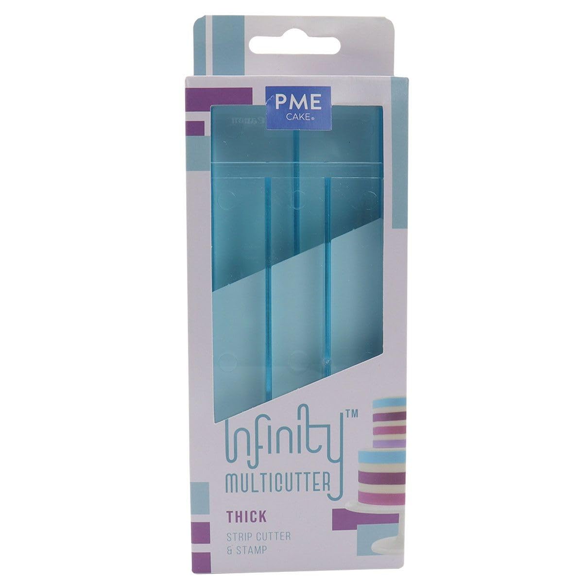 PME IMC200 Infinity MultiCutter-Thin Stripes, Set of 2, Plastic, Blau