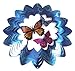 WorldaWhirl Whirligig 3D Wind Spinner Hand Painted Stainless Steel Twister Butterfly (12