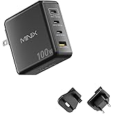 MINIX 100W USB C Charger, 4-Port Fast GaN Charger, Compact Foldable Wall Charger, Compatible with MacBook Pro/Air, iPad Pro, iPhone 17/16/15 Series, Galaxy S25/S24, and More for Home, Travel