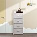 mDesign Tall Dresser Storage Tower Stand with 4 Removable Fabric Drawers - Steel Frame, Wood Top Organizer for Baby, Kid, and Teen Bedroom, Nursery, Playroom, or Dorm - Lido Collection - Linen/Tan