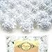 (100) Silk White Roses Flower Head - 1.75