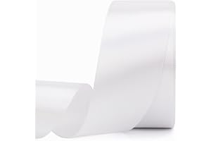 Nsilu 25 Yards 1-1/2 inches Wide Satin Ribbon Suitable for Wedding, Party and Gift Box Packaging Ribbon (White, 1-1/2")