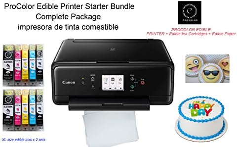 ProColor Edible Printer- Starter Bundle with Canon wireless All in One and 2 sets of edible cartridges, Impresora De Tinta Comestible