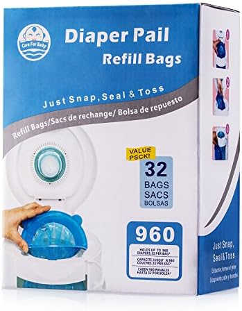 Neatforbaby Diaper Pail Refill Bags Fully Compatible with Arm&amp;Hammer Disposal System (32 Bags)