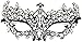 Signstek Red Rhinestones Metal Luxury Venetian Laser Cut Masquerade Filigree Mask (Black/Clear Stones)