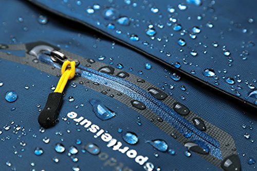 KISCHERS Rain Jacket, Men's Waterproof Jackets with Hood, Outdoor Raincoat, Windproof Softshell Jacket for Hiking (Navy 1, M) - Thumbnail 4
