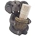 Decorative Lucky Elephant Toothpick Holder Figurine with Faux Wicker Basket of Wooden Toothpicks for African Jungle Safari Decor Statuettes & Sculptures Featuring Zoo Animals As Unique Novelty Gifts