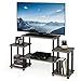 Furinno Turn-N-Tube No Tools Entertainment Center, Round Square Corner, French Oak Grey/Black