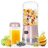 Mini Mélangeur Portable USB Rechargeable avec 2 Bouteilles Tritan Sans BPA, Méla