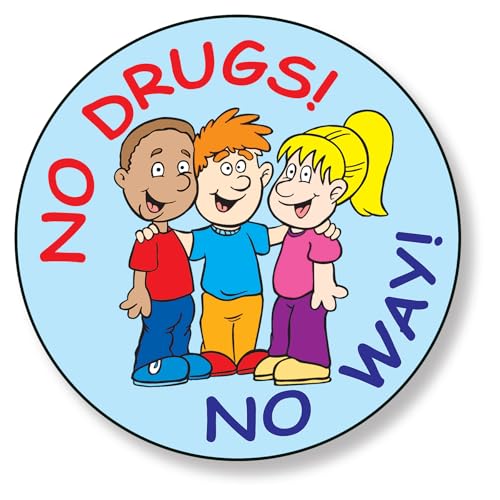 ZOCO - Say No to Drugs Stickers (400 Count) - Drug Prevention - Bulk Handout for Kids - 2 Inch Round