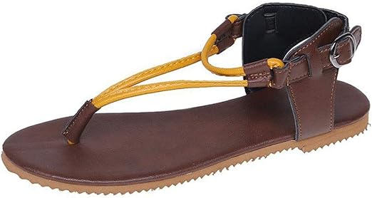 yellow strappy flat sandals