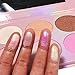 Beshine Highlighter Palette, 6-Color Highlighter Palette Brightening powder,Facial Stereoscopic Corrective Exquisite Powder for All Skin Types (Pink)