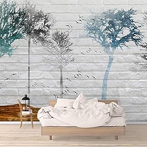 Wall Mural Elegant Deer in Rustic White Brick Background Removable Self-Adhesive Large Wallpaper - 66x96 inches