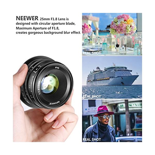 Neewer 25mm f / 1.8 Manueller Fokus haupt fixierte Objektiv für Fujifilm APS C Digital Mirrorless Kameras XPro2 XE3 XH2… – Bild 8