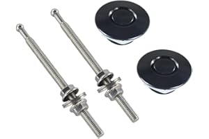 PTNHZ RACING 2pcs 1.25" Universal JDM Style Quick Latch Bumper Release Fastener Push Button Billet Hood Pin Lock Clip Kit Quick Pins for Auto Car Bumper Hood License Plate Black