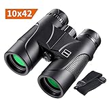 Hutact Binoculars for Adults, Compact for Bird Watching, 10X42 Professional Traveler HD , BAK4 FMC Coated Lens, Waterproof and Dustproof