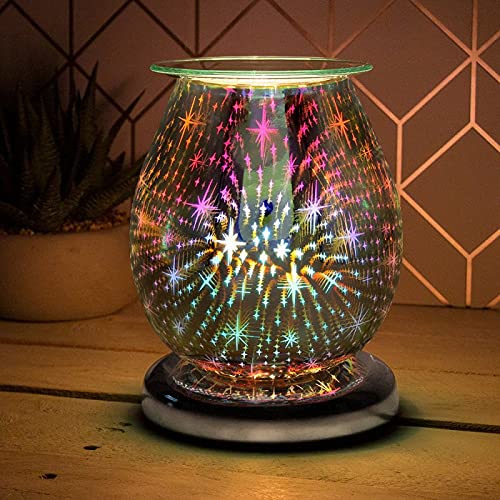 The Leonardo Collection LP46958 Bulb Shaped Desire Aroma Touch Lamp | 3D Multicolour Starry Night design | 1 Pc, Multicolor
